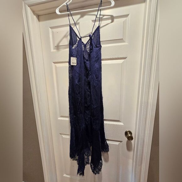 Free People Sunsetter Maxi Slip Dress Midnight Rain Sz XS NWT - Picture 9 of 10